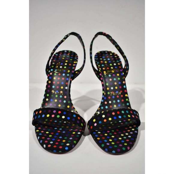 Christian Louboutin O Marylin 100 Black Polka Dot Slingback Sandal Heel Pump 40 - Picture 5 of 12